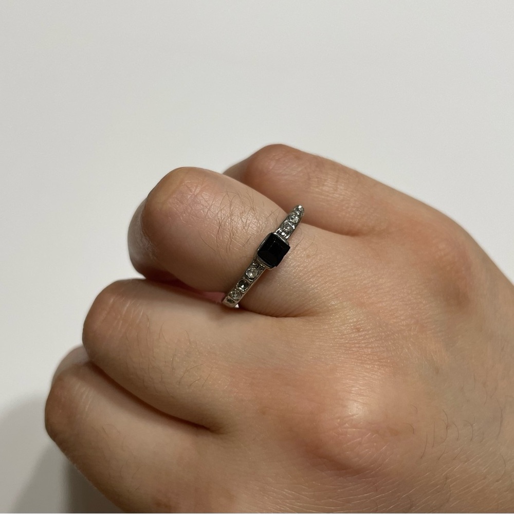 Silver Ring with Black Stone